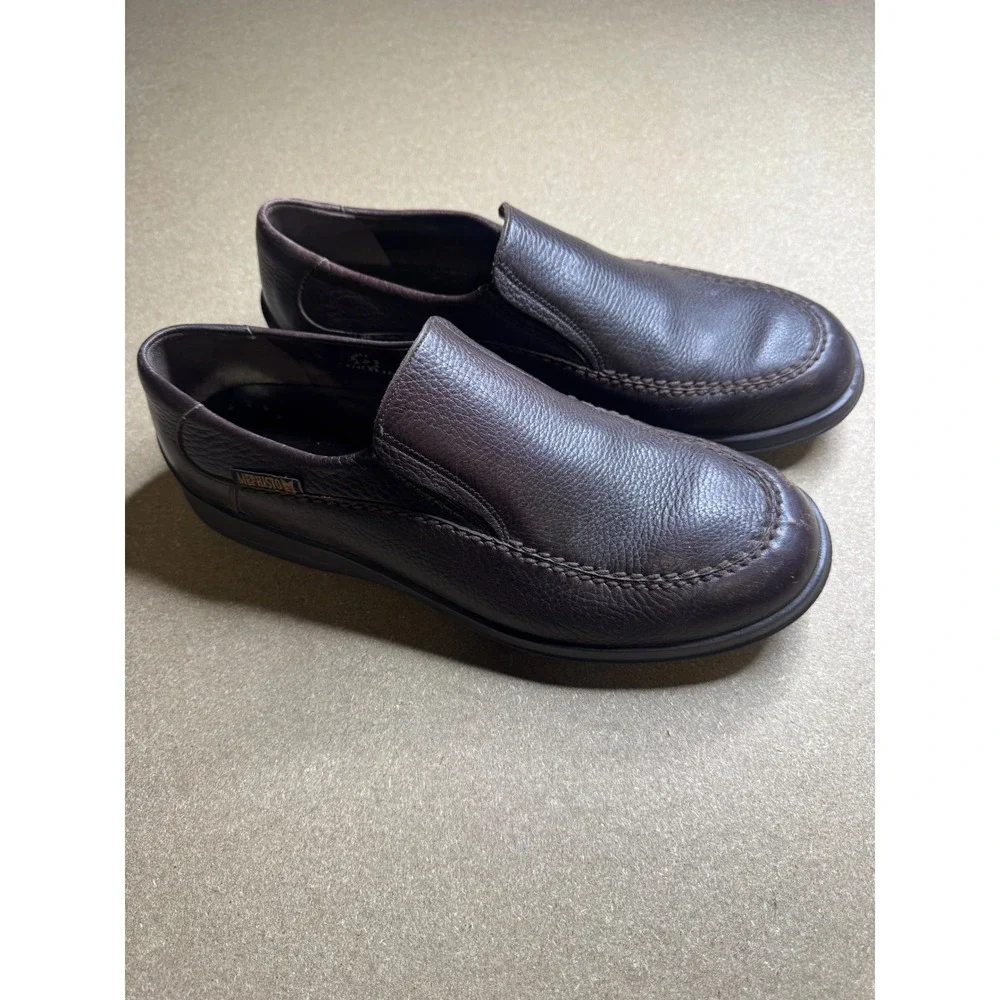 Mephisto Mens Brown Leather Slip On Loafers Walking Shoes Made in France Size 11